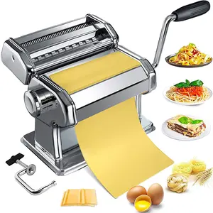 Pasta Maker Điều Chỉnh Độ Dày Cài Đặt Mì Maker Hand Crank Bánh Bao Da Pasta Máy Thép Không Gỉ Con Lăn