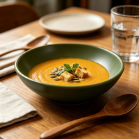 Bol à soupe en céramique avec logo personnalisé, design moderne et minimaliste, en poterie émaillée, pour salade et céréales, durable et compatible micro-ondes, idéal pour la rentrée scolaire