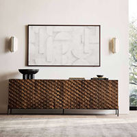 Buffets en bois pour salon, armoire de rangement grise, buffet de luxe, meuble de rangement moderne, table de buffet
