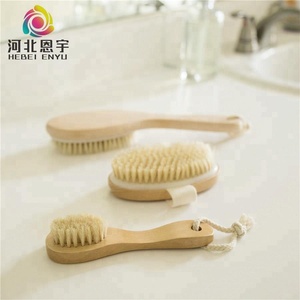 Cepillo corporal de baño de madera de forma ovalada al por mayor de alta calidad, depurador Exfoliante para piel seca, piernas, Material de cerdas de bambú para la cara - Product Image 3