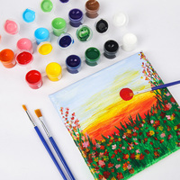 Gxin K001B Kit de 12 Pots de Peinture Acrylique 5ml Couleurs Fluorescentes Outils de Dessin pour Enfants Peintures Artistiques Acryliques