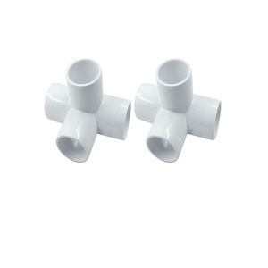 Raccord PVC 1/2 pouce 4 voies personnalisé - Té de sortie latérale de qualité meuble pour cadres de bricolage - Product Image 1