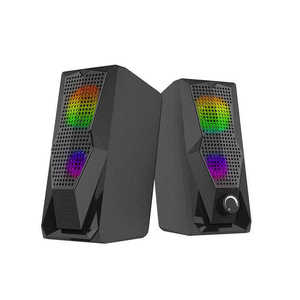 Computer Speakers RGB Multimedia Gaming Speakers for <b>PC</b> 2.0 <b>Wired</b> USB Powered Stereo Volume <b>Control</b> Dual Channel AUX 3.5mm - Product Image 6