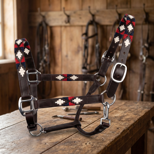 Harnais de cheval en cuir de haute qualité, collier de tête réglable pour cheval, équipement d'équitation durable pour l'entraînement des chevaux - Product Image 2