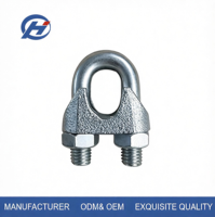DIN741 Galvanized Malleable Iron Wire Rope Clip, U-Bolt Cable Clamp for Wire Rope Fixing, Rigging Hardware Factory Wholesale