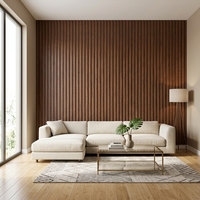 Paneles de Pared Curvos Clásicos de WPC de Alta Calidad, Revestimiento de Pared Impermeable para Interiores, Baños, Comedores y Salas de Estar &amp;   Fondos para TV
