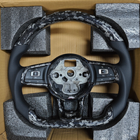 Volant en cuir avec garniture centrale en carbone forgé pour VW Volkswagen Golf 5 6 7 R MK5 MK6 MK7 MK7.5 Gti Polo Passat B8 Jetta