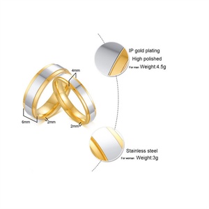 Wholesale Gift <b>Couple</b> <b>Ring</b> Good Quality 18k Gold Women <b>Ring</b> Stainless Steel Wedding <b>Rings</b> - Product Image 3