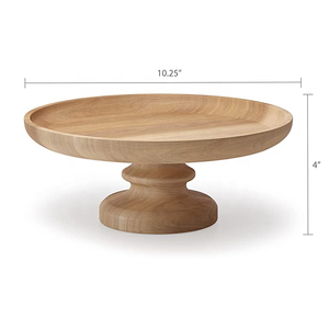 Nhà Máy Bán Buôn Bằng Gỗ Vòng Phục Vụ Khay Gỗ Bánh Tấm Phục Vụ Khay Với Cơ Sở Đứng - Product Image 6