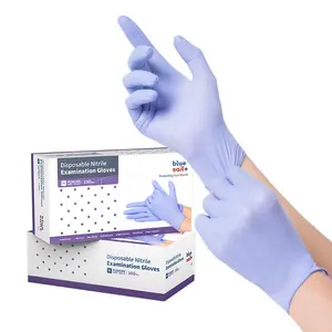 Barber Nitrile Gloves Latex Free Hair Dying Tattoo Gloves Disposable Powder Free Violet Blue Nitrile Gloves For Beauty Salon