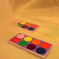 Palette de fards à paupières cosmétiques 8 couleurs, gel et crème, non toxique, lavable, peinture néon UV pour le visage et le corps, pour enfants et adultes