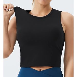 Women's Sleeveless <b>Crop</b> <b>Top</b> Crew Neck Medium <b>Support</b> Sports Bra Quick Dry Breathable Yoga <b>Top</b> Spandex Polyester - Product Image 2