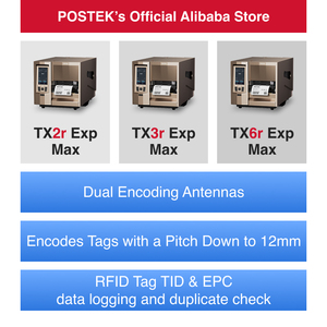 Impressora de Etiquetas POSTEK Série TX Exp(Máx) 203/300/600Dpi Industrial Térmica de Transferência para Códigos de Barras/RFID 3C/CE/FCC - Product Image 2
