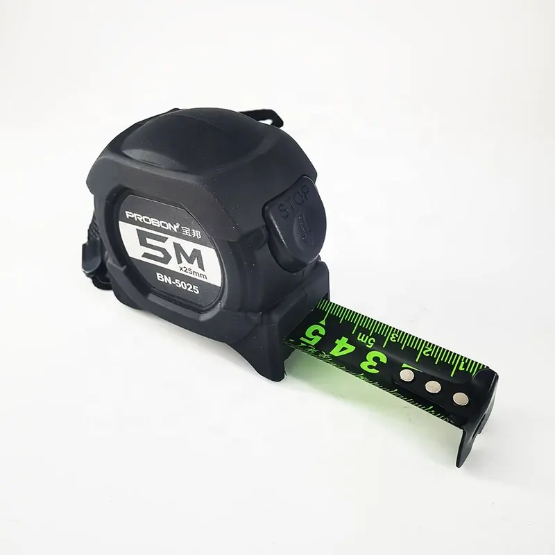 probon branded heavy duty steel black smart fluorescent automatic tape measure