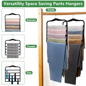 <span class=keywords><strong>Organisation</strong></span> et rangement Cintres pour pantalons Organisateurs <span class=keywords><strong>de</strong></span> placard et rangement peu encombrants Cintre en velours antidérapant - Product Image 2