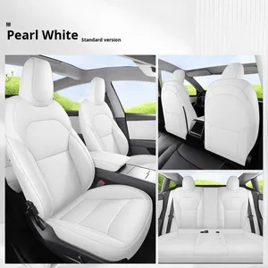 Funda y Cojín <span class=keywords><strong>de</strong></span> Asiento <span class=keywords><strong>de</strong></span> Coche <span class=keywords><strong>de</strong></span> Cuero Completo <span class=keywords><strong>para</strong></span> Todas las Estaciones, Diseño Especial <span class=keywords><strong>para</strong></span> Tesla Model 3 OLIVER, Cobertura Total - Product Image 4