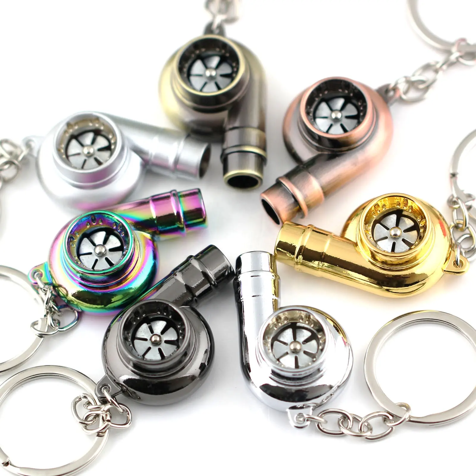 Wholesale Custom Advertising Gift Nos Spinning Turbo Keychain With Sound