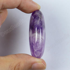 天然最便宜的棕榈石椭圆形口袋石，紫水晶手工光滑愈合水晶4厘米3厘米 - Product Image 3