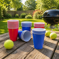 Gelas Pesta Plastik PP PS Sekali Pakai 9oz Warna-warni untuk Permainan Beer Pong, Minum, Perayaan Liburan & Acara Hiburan