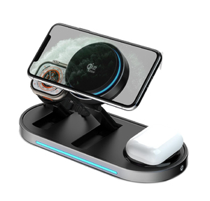 Chargeur de bureau magnétique pliable 3-en-1 le plus vendu pour Phone17, chargeur sans fil à charge rapide 25W pour montre et écouteurs - Product Image 1