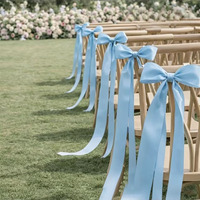 Promotion : Ruban longue traîne 25x90cm blanc ivoire pour dossier de chaise, décoration de mariage, banc d'église, allée extérieure, cérémonie et événement