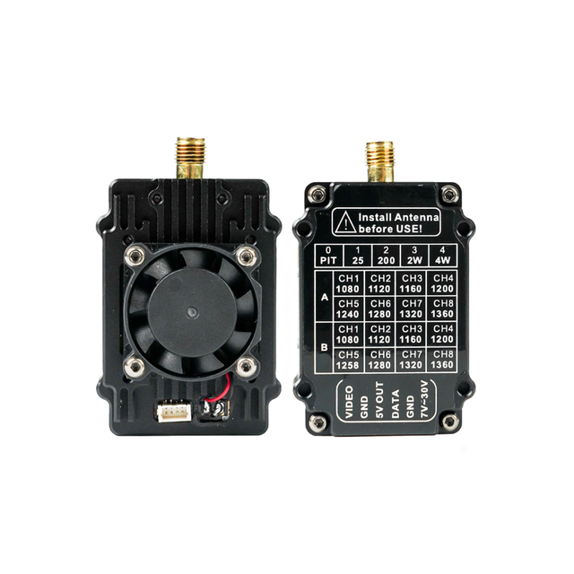 1G2-4W02 1.2 GHz 4 W VTX FPV Video Transmitter Module 7-30 V 16 CH Long Range Wireless AV Signal Transmitter for Drone Camera
