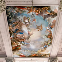 Papier peint personnalisé pour plafond européen Mural 3d Peinture à l'huile Waterproof Wallpap Home Decor