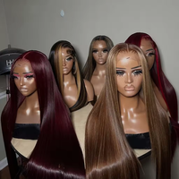 Perruque Lace Front HD pré-épilée, couleur Piano Mix, cheveux humains vierges bruts, perruque frontale sans colle, perruques en cheveux humains Full Lace 13x6