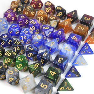 7-teiliges Sternenhimmel-Würfelset Schwarzes Glitzer-Polyeder-Würfelset - Product Image 6