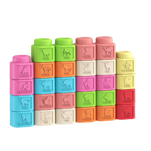Set di 28 Blocchi da Costruzione Sensoriali Fai-da-Te per Bambini, Educazione Precoce, Blocchi Morbidi <span class=keywords><strong>con</strong></span> <span class=keywords><strong>Lettere</strong></span> e Numeri - Product Image 1