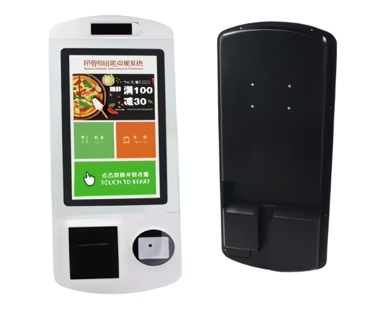 Wall Amount 21.5" Touch Screen Self Service Order Machine Payment Kiosk with 80mm Receipt Printer Scanner for Retail Fast Food