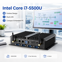 Intel Core i5-4200U Mini PC with Up to 16GB DDR3L Memory and 2 x RJ45 LAN, Compact PC for Industrial Control and Data Collection