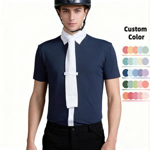 Chemises d'équitation pour hommes personnalisées, manches courtes, respirantes, anti-transpiration, col polo, vêtements d'équitation pour compétition - Product Image 3