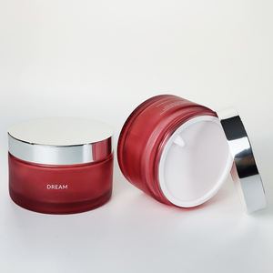 برطمان زجاجي فاخر لمستحضرات التجميل، أزرق مطفي، دائري الشكل، بسعة 200 جرام، وبغطاء فضي، قابل للتخصيص، لكريم الوجه واللوشن وزبدة الجسم - Product Image 1