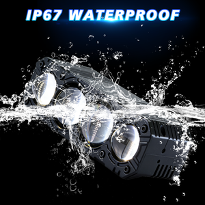 LELANPU Proyector LED de 4 pulgadas para coche, luz de carretera, amarillo láser, 7 pulgadas DRL, 4x4, 5 pulgadas, 80W, para motocicleta, 4 lentes, foco de trabajo - Product Image 3