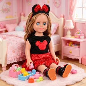 Set di Vestiti Morbidi per Bambole MSYO, Outfit <span class=keywords><strong>Minnie</strong></span> in Poliestere con Fascia per Capelli, Abiti per Bambole da 18 Pollici, Regalo Promozionale Personalizzato - Product Image 4