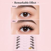 10 paires de demi-cils en fibres synthétiques naturelles, demi-bandes de faux cils