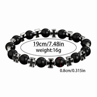 Cruz geométrica combinable a la moda de Europa y Estados Unidos para pulsera para hombres y mujeres con cuentas elásticas de nicho para pulsera para