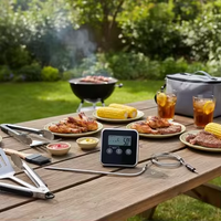Termometer Daging Digital OEM SW Kustom dengan Probe Berkabel, Alat Masak Multifungsi untuk BBQ, Panggangan, Panggang, Goreng