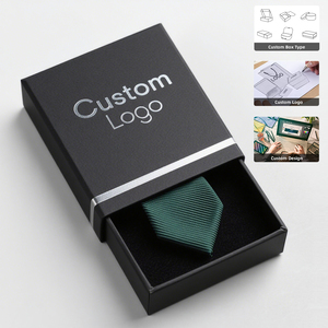 Wholesale Custom Logo Accessories Men <strong>Tie</strong> Gift Packaging Luxury Handmade Sliding Drawer <strong>Box</strong> - Product Image 1