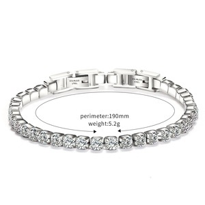 Stainless Steel Tennis <b>Bracelet</b> 3mm Zirconium Inlaid Channel Setting <b>Adjustable</b> Gift Jewelry - Product Image 5