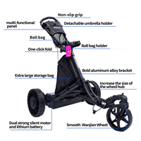 Chariot de golf électrique en gros, 3 roues, batterie lithium 36 trous, capacité de montée 30 degrés, moteur 360W, télécommande, usage intensif, location