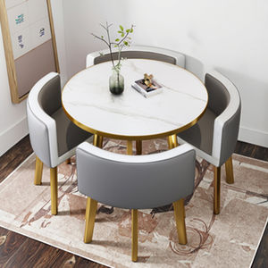 Combinaison de chaise de table à manger nordique simple pour petit bureau ou loisirs pour Internet Cafe Shop Réception Célébration-Style - Product Image 5