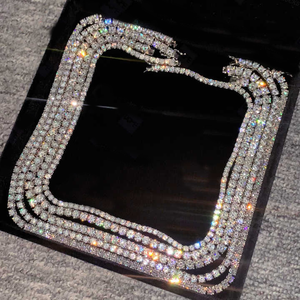 Rinntin MON01 Großhandel Diamant Tennis Halskette 3mm 4mm 5mm VVS Iced Out 925 Silber Edelschmuck Moissanit Tennis Kette - Product Image 3