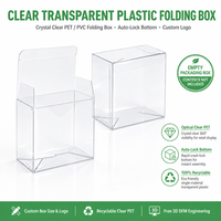 Boîte pliante transparente en plastique personnalisable avec logo pour l'emballage et la présentation de savons, bougies et bijoux, recyclable, fabrication en usine