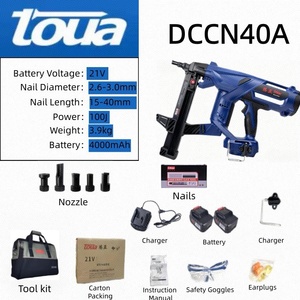 Pistola Clavadora Eléctrica de Grado Industrial Toua DCCN40A, la Más Vendida, Clavadora y Grapadora Inalámbrica con Batería de 4.0Ah para Trabajos en Concreto y Madera - Product Image 2