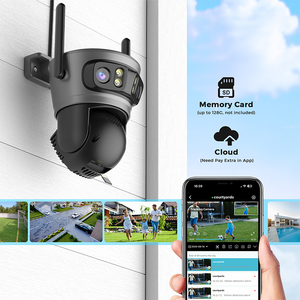 Veezoom 20MP bốn ống kính ngoài trời an ninh tự động theo dõi <span class=keywords><strong>camera</strong></span> CCTV đầy màu sắc tầm nhìn ban đêm âm thanh hai chiều Kết nối Wifi đám mây - Product Image 4