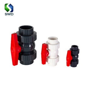 Swd Chất Lượng Cao <span class=keywords><strong>PVC</strong></span> Xử Lý Bóng Van Pn16 Màu Xanh Xử Lý Màu Đen Đôi Liên Đoàn Bóng Van <span class=keywords><strong>PVC</strong></span> 4 Inch <span class=keywords><strong>PVC</strong></span> Bóng Van - Product Image 2