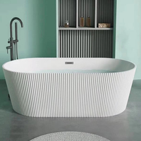 Baignoire autoportante rectangulaire en acrylique CUPC, design moderne et écologique, capacité 2-3 personnes, pour adultes, idéale appartement, villa, hôtel, avec drain