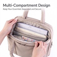Housse de protection souple multi-poches pour Bible, organiseur de papeterie et de carnets, étui de rangement portable pour livres avec poignées